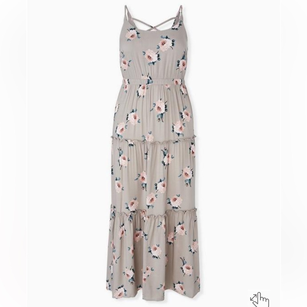Torrid Maxi Challis Tiered Dress